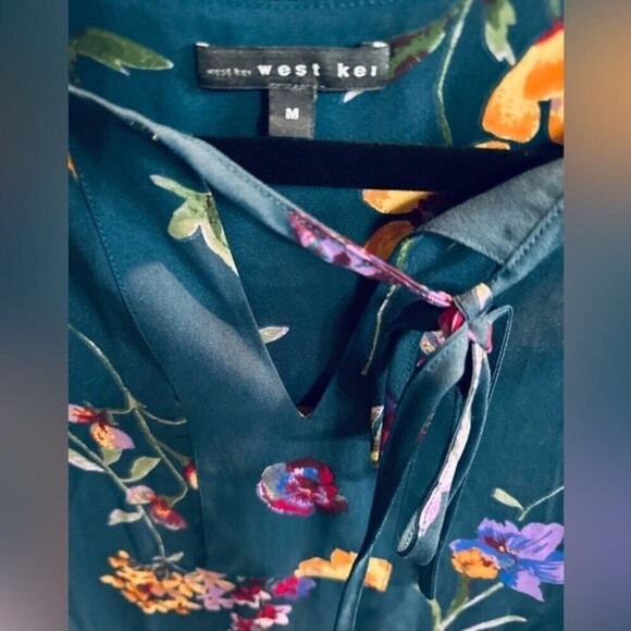 West‎ K (Kei) Floral Print Top 3/4 Sleeve Size M - Picture 4 of 10